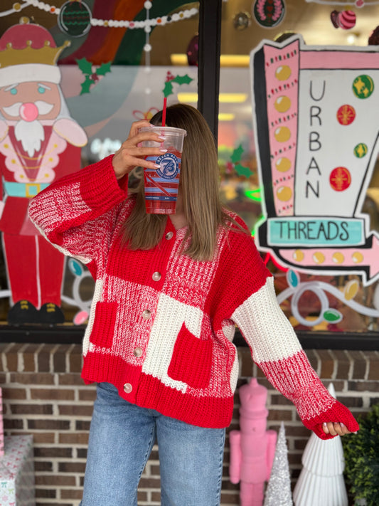 Riley Checkered Knit Cardigan