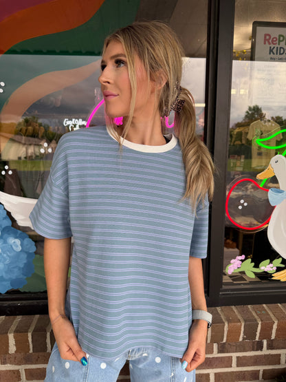 Stacey Striped Waffle Knit Top