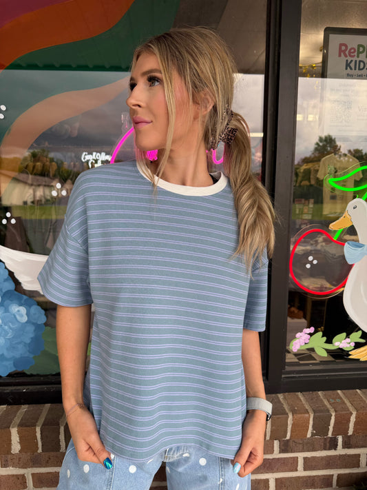 Stacey Striped Waffle Knit Top