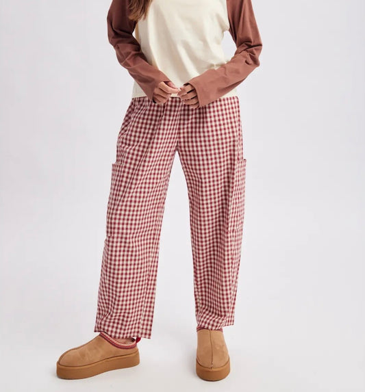 Cherry Plaid Pants