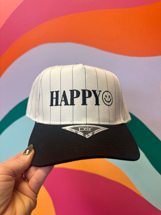Happy Embroidered Hat