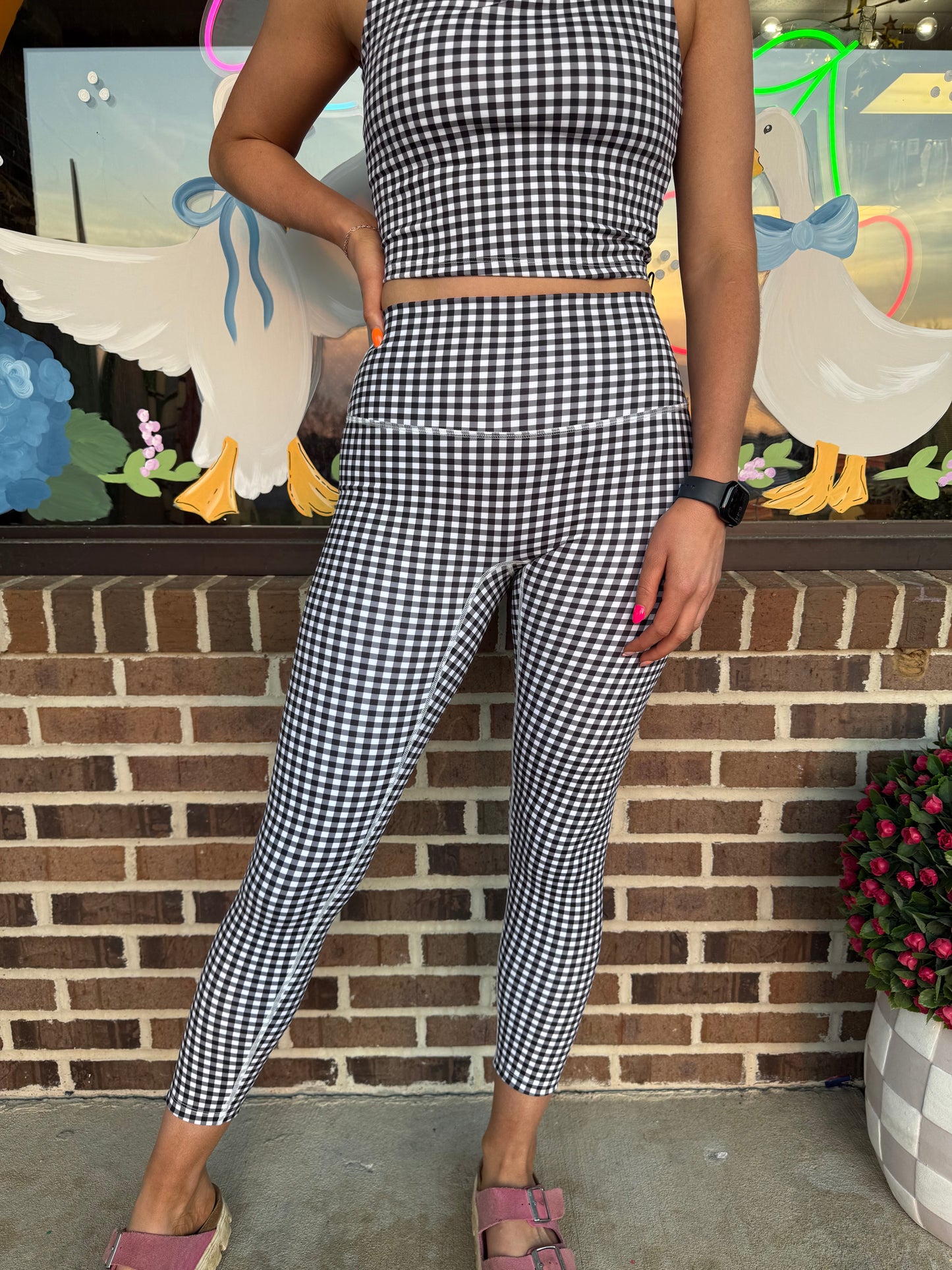 Black Gingham Leggings