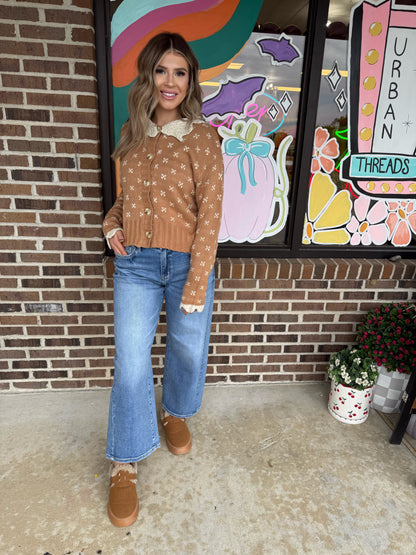 Darla Scalloped Collar Cardigan