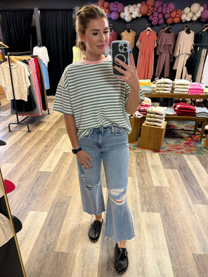 Lauren Striped Waffle Knit Top