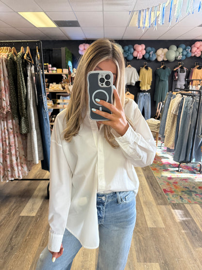 All White Button Down Shirt