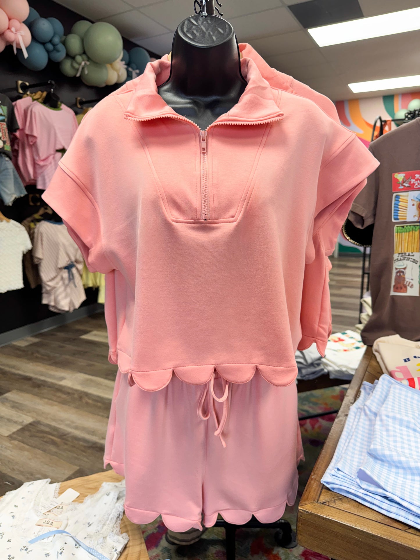 Coral Cove Scallop Shorts Set