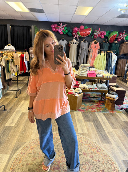 Jessie Striped Contrast Top