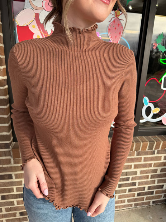 Ellison Lattice Mock Neck Sweater
