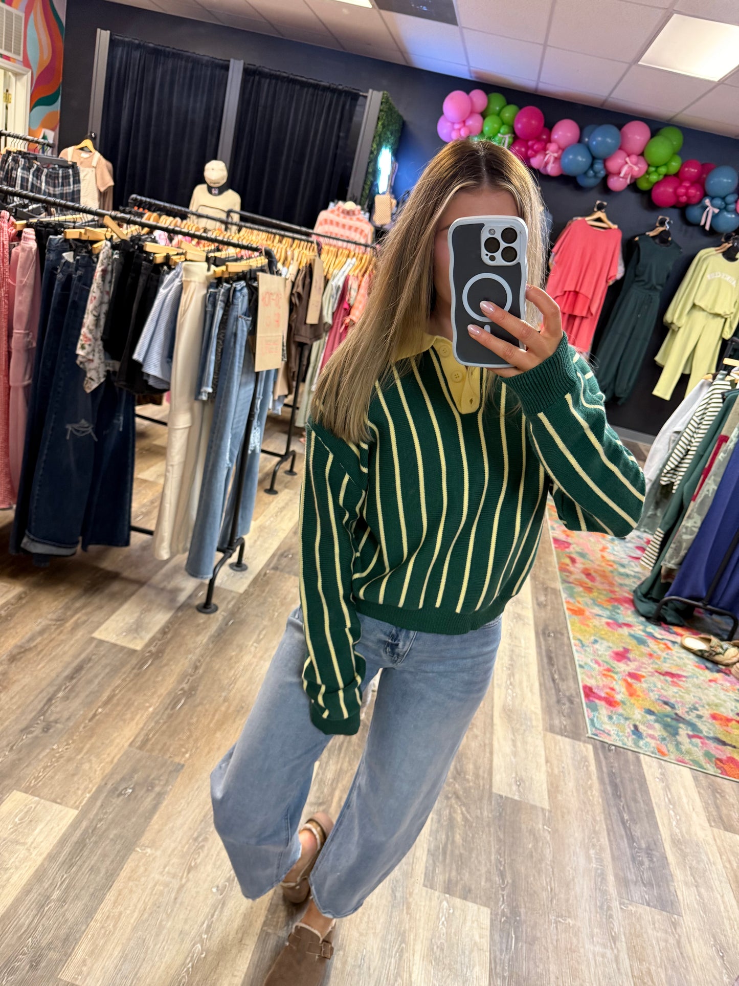 Collins Striped Polo Sweater