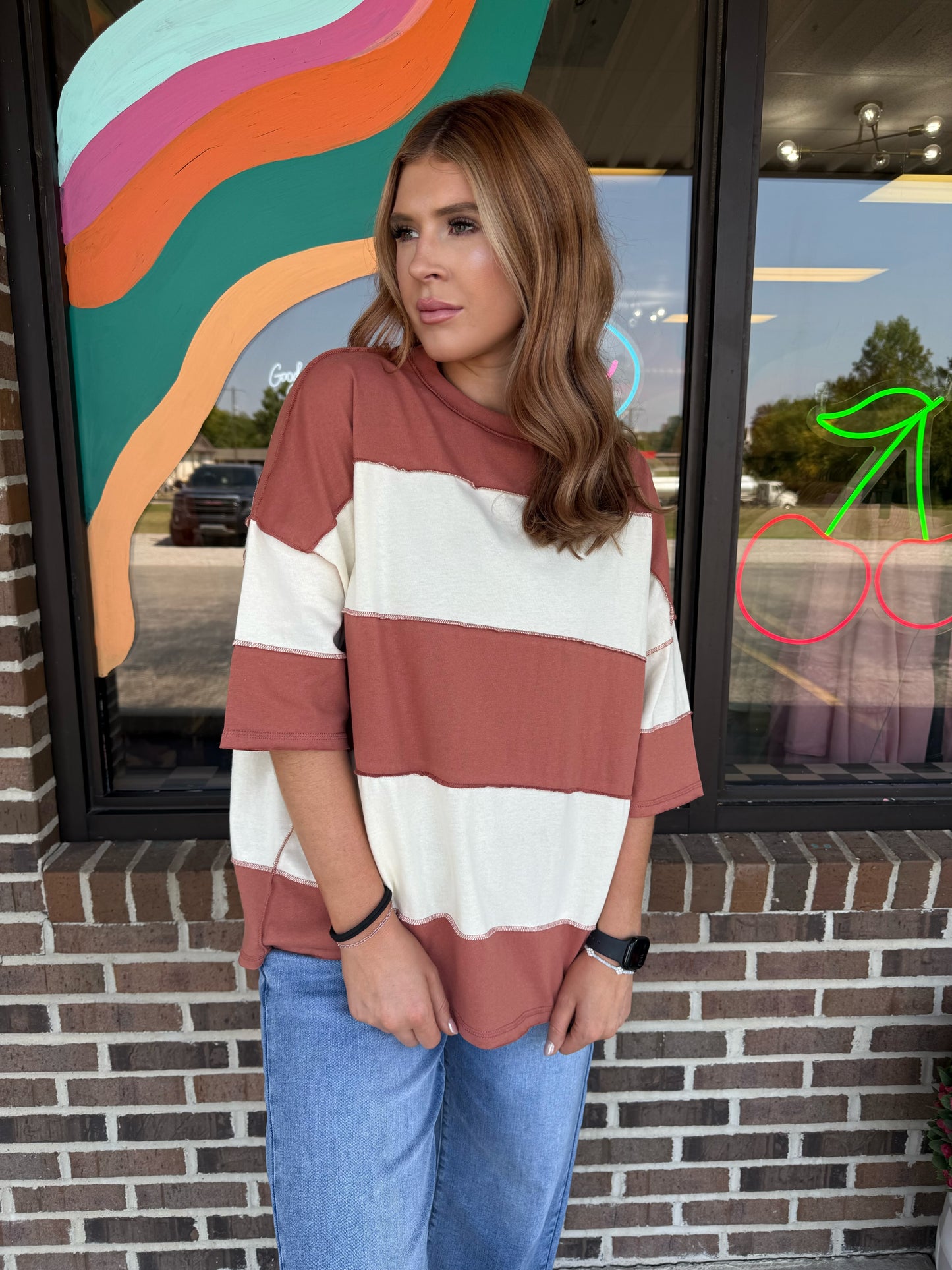 Auburn Color Block Top
