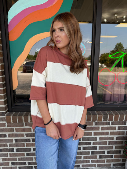 Auburn Color Block Top