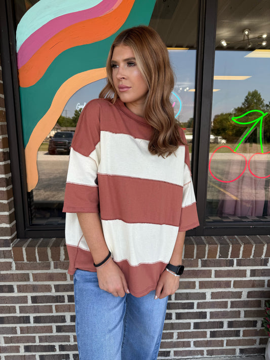 Auburn Color Block Top