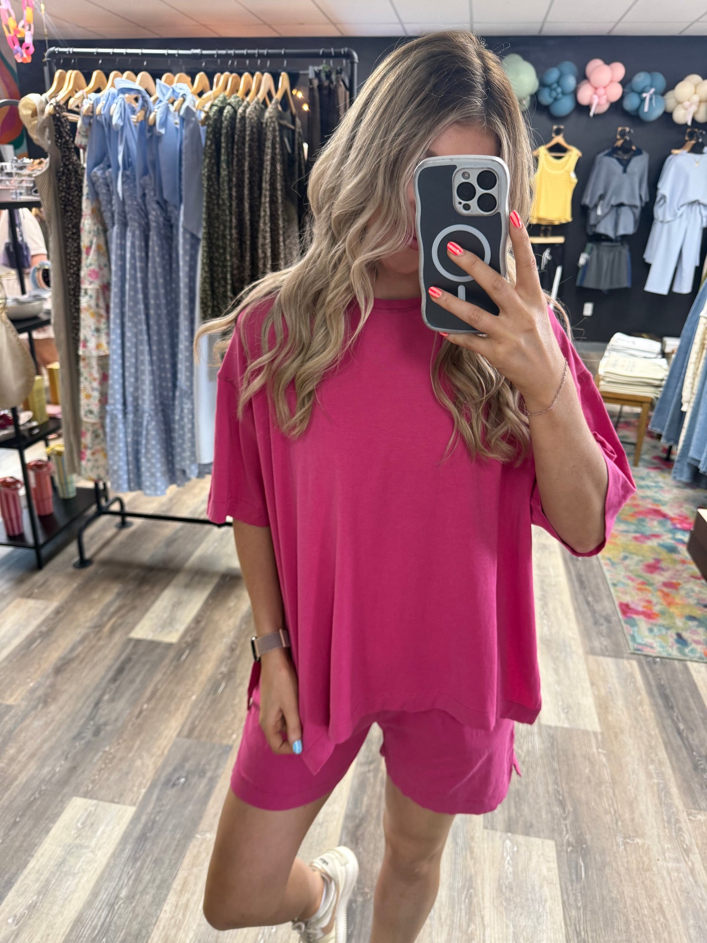 Pretty in Pink Cotton Shorts Set