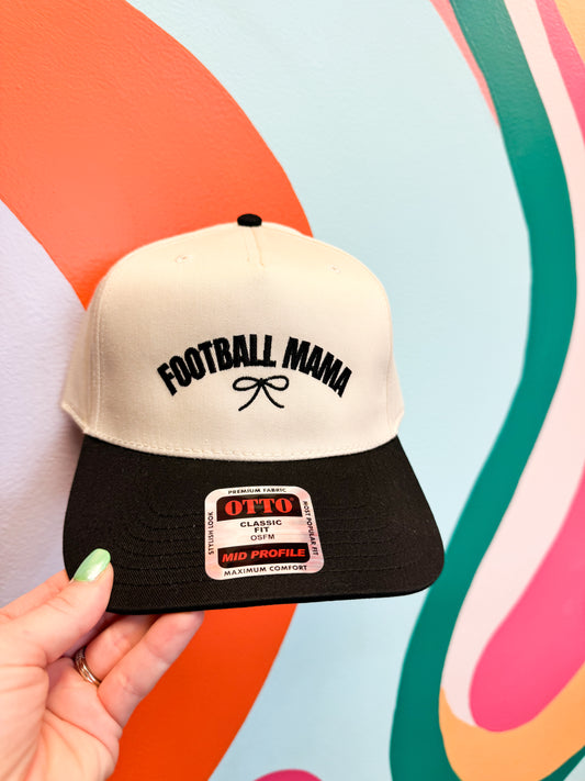 Football Mama All Black Embroidered Hat