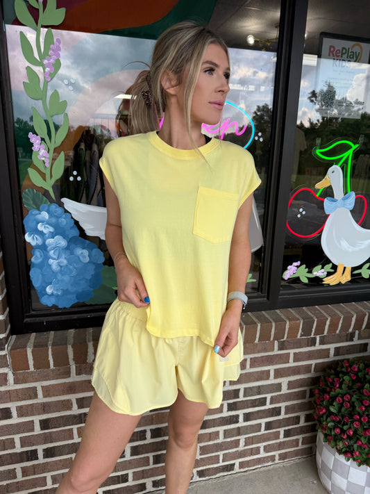 Butter Yellow Essential Pocket Tee