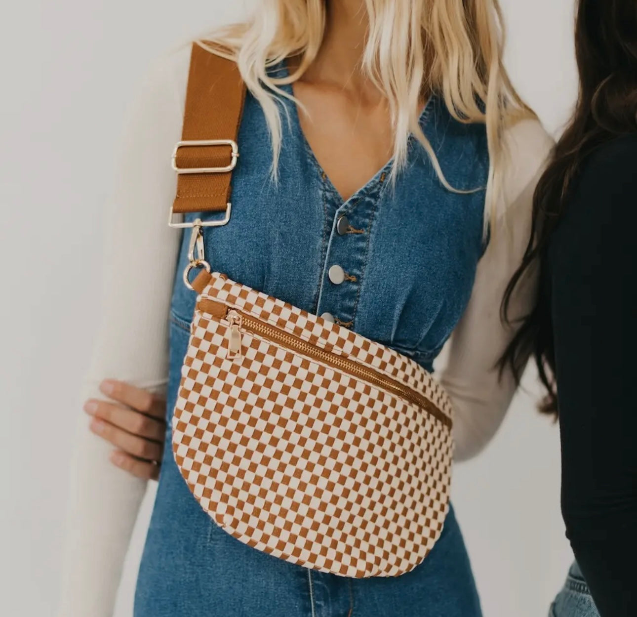 Kelly Checkered Leather Belt Bag
