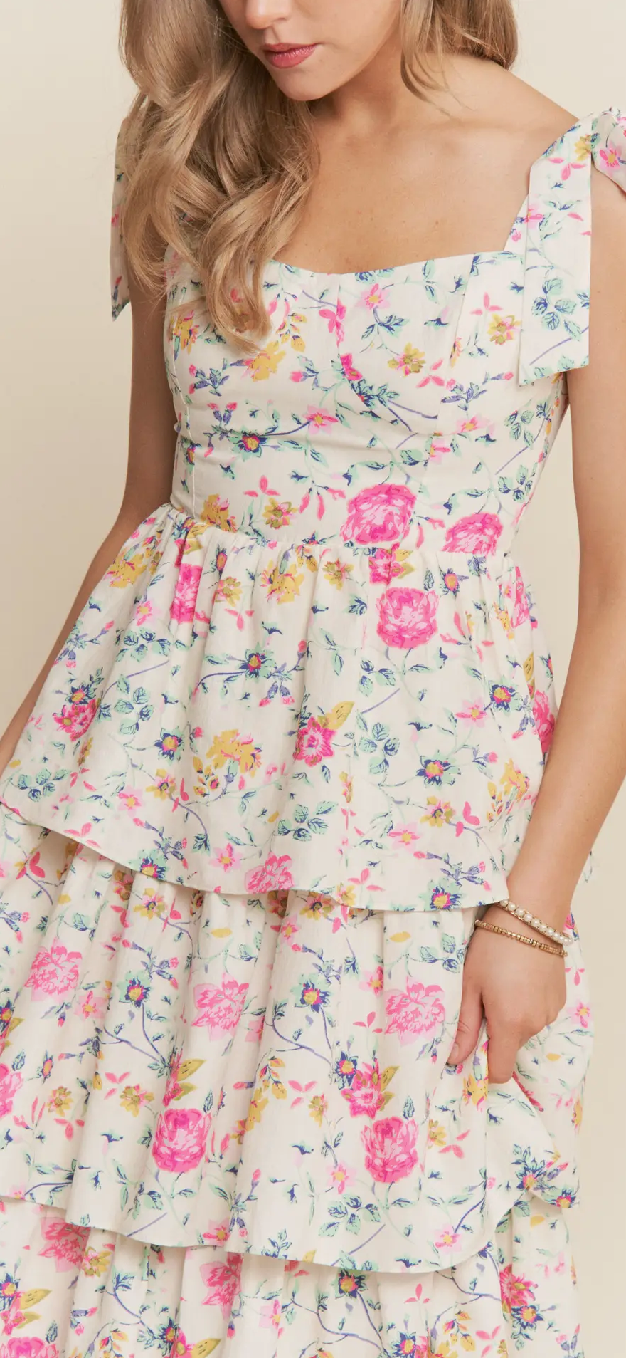 Wren Floral Print Tiered Dress