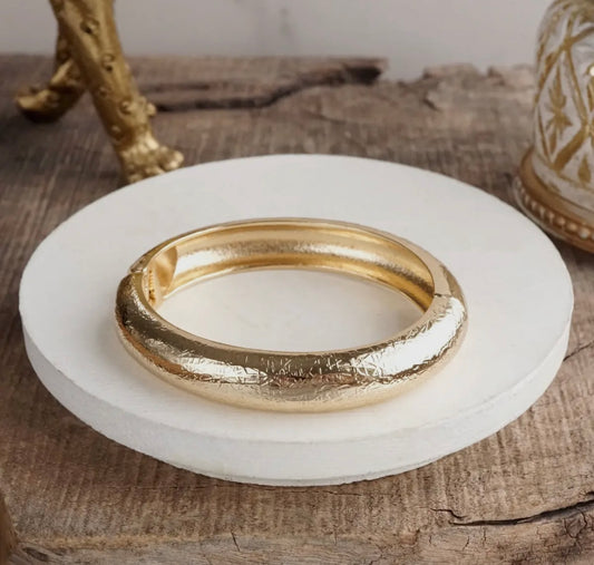 Hammered Gold Bangle