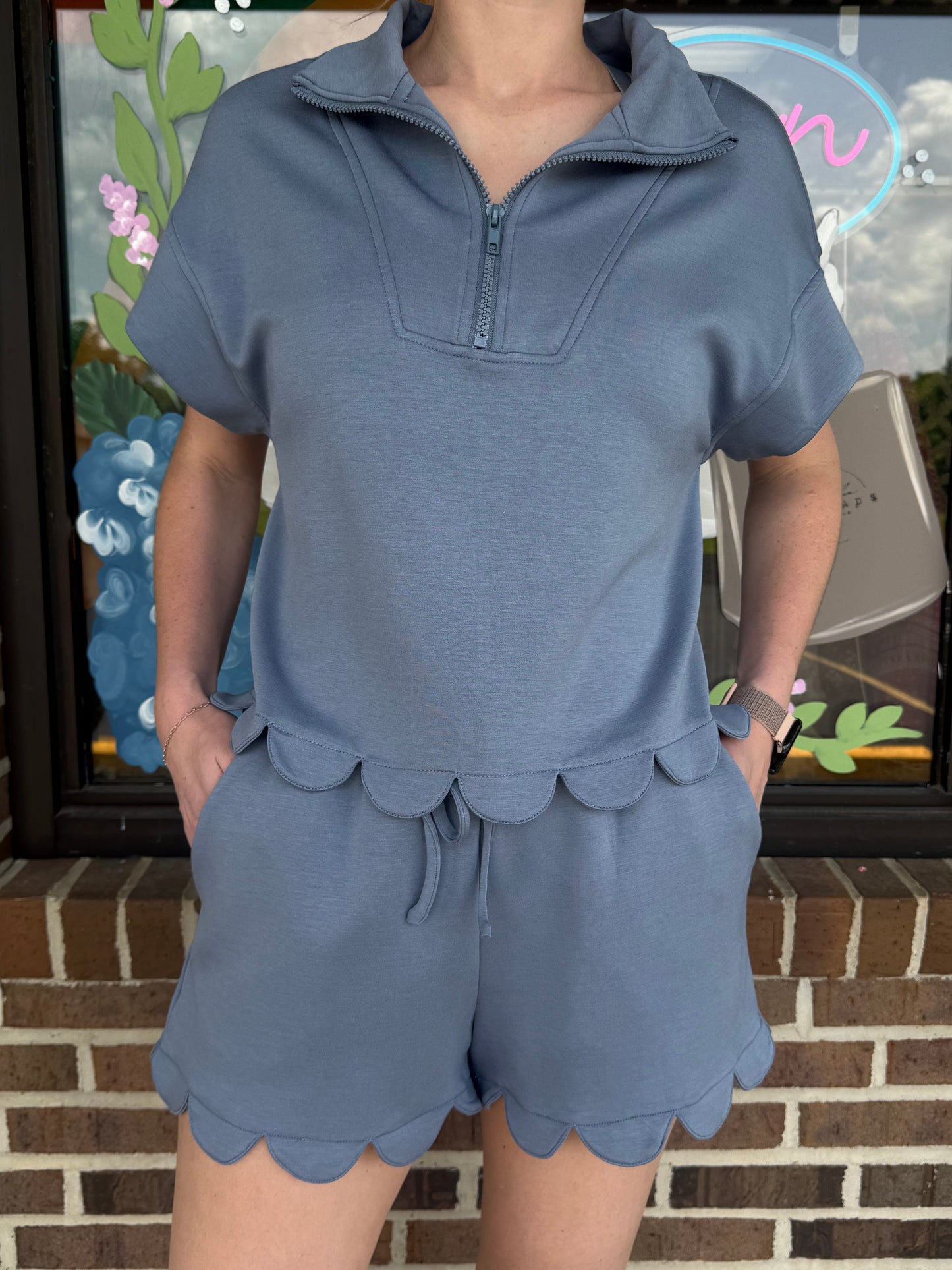 Harbor Scallop Edge Shorts Set
