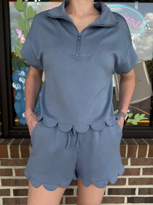 Harbor Scallop Edge Shorts Set