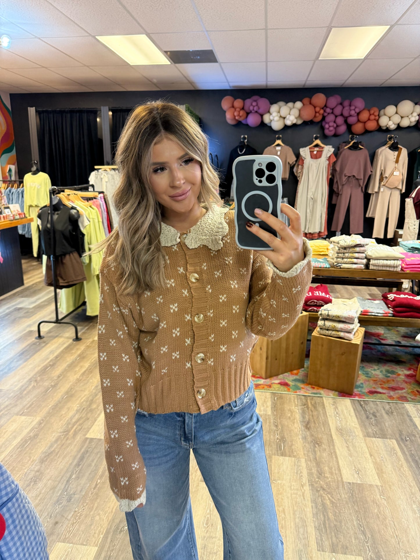 Darla Scalloped Collar Cardigan