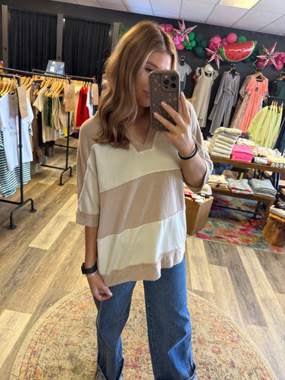 Spenser Striped Contrast Top