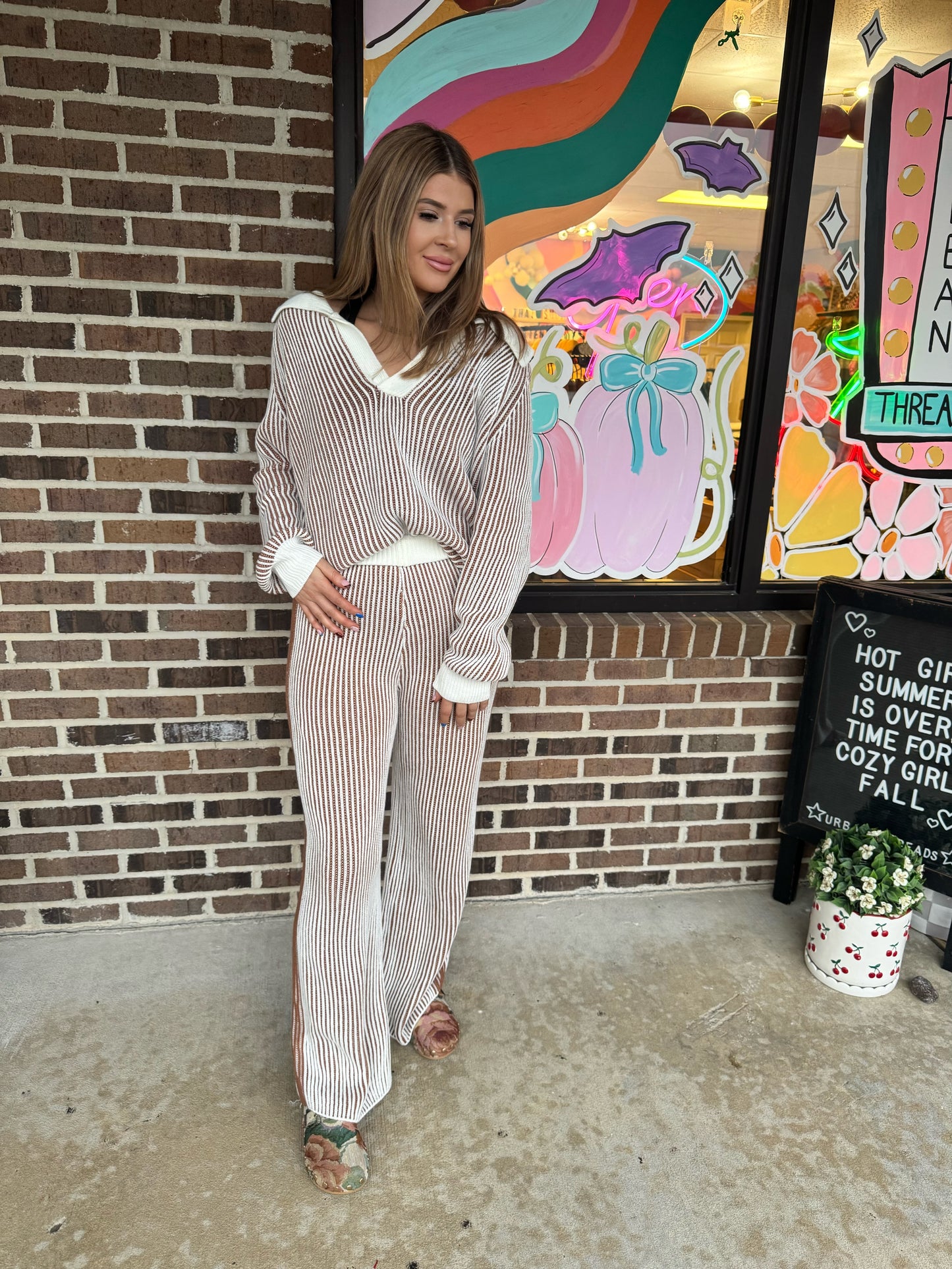 Tessa Two Tone Sweater Set