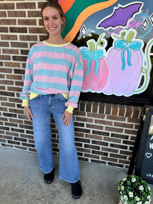 Color Crush Striped Pullover
