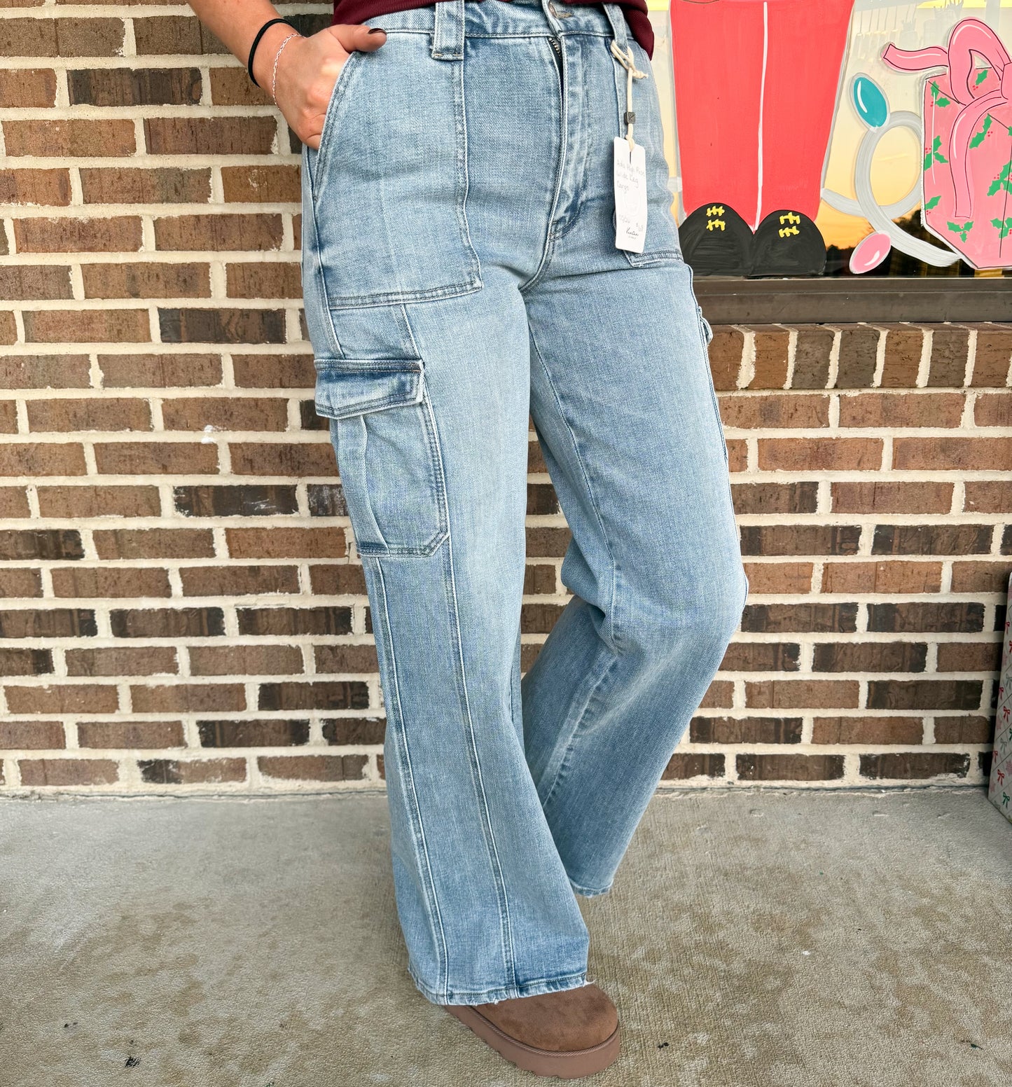 Ada High Rise Wide Leg Cargo Jeans