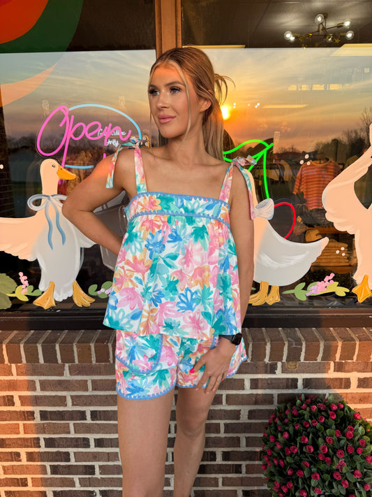 Frannie Floral Scallop Trim Set