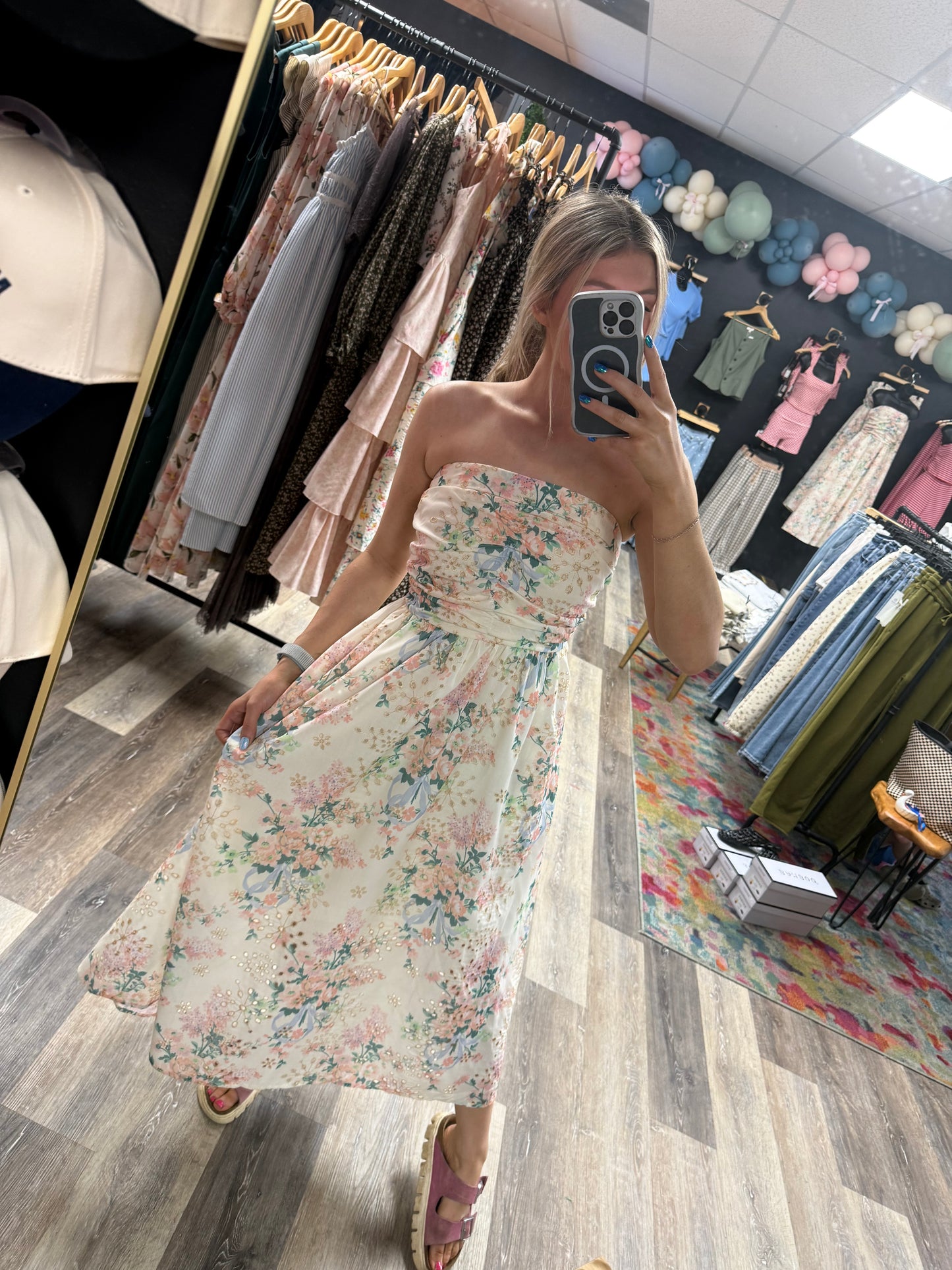 Meadow Ruched Midi Dress