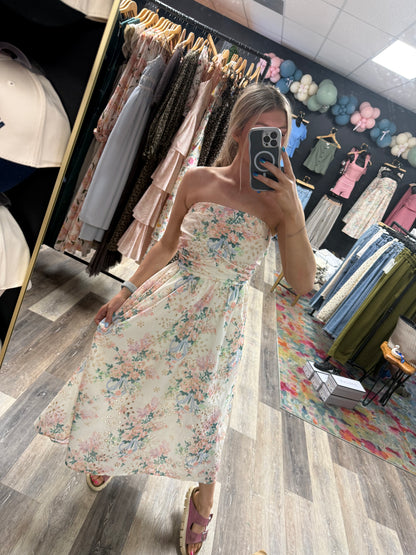 Meadow Ruched Midi Dress
