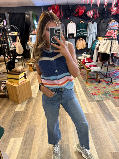 Cloud Stripe Sweater Vest