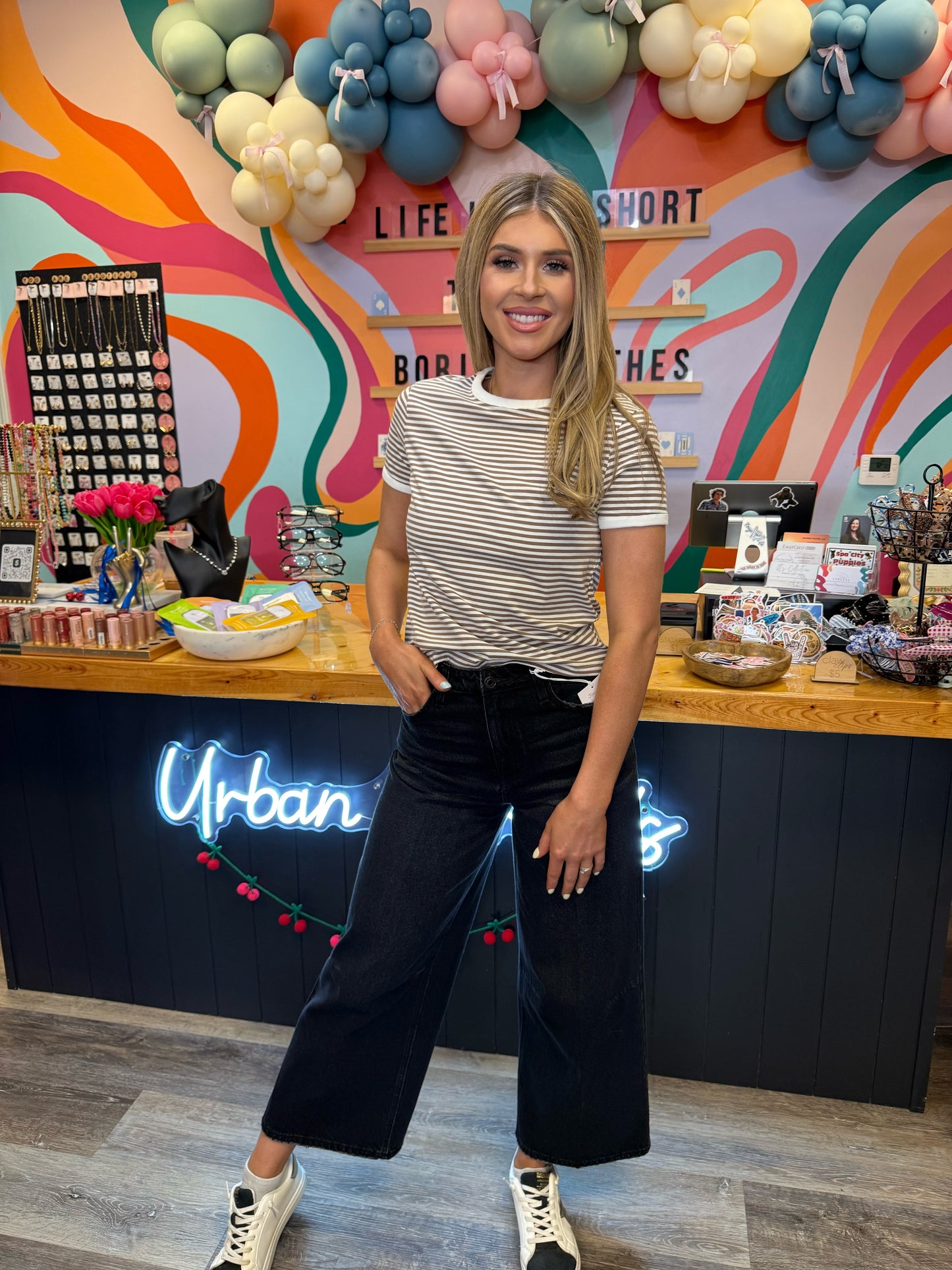 Lila Striped Baby Tee