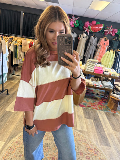 Auburn Color Block Top