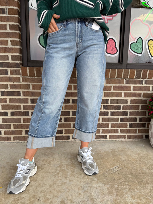 Lucy High Rise Barrel Leg Denim