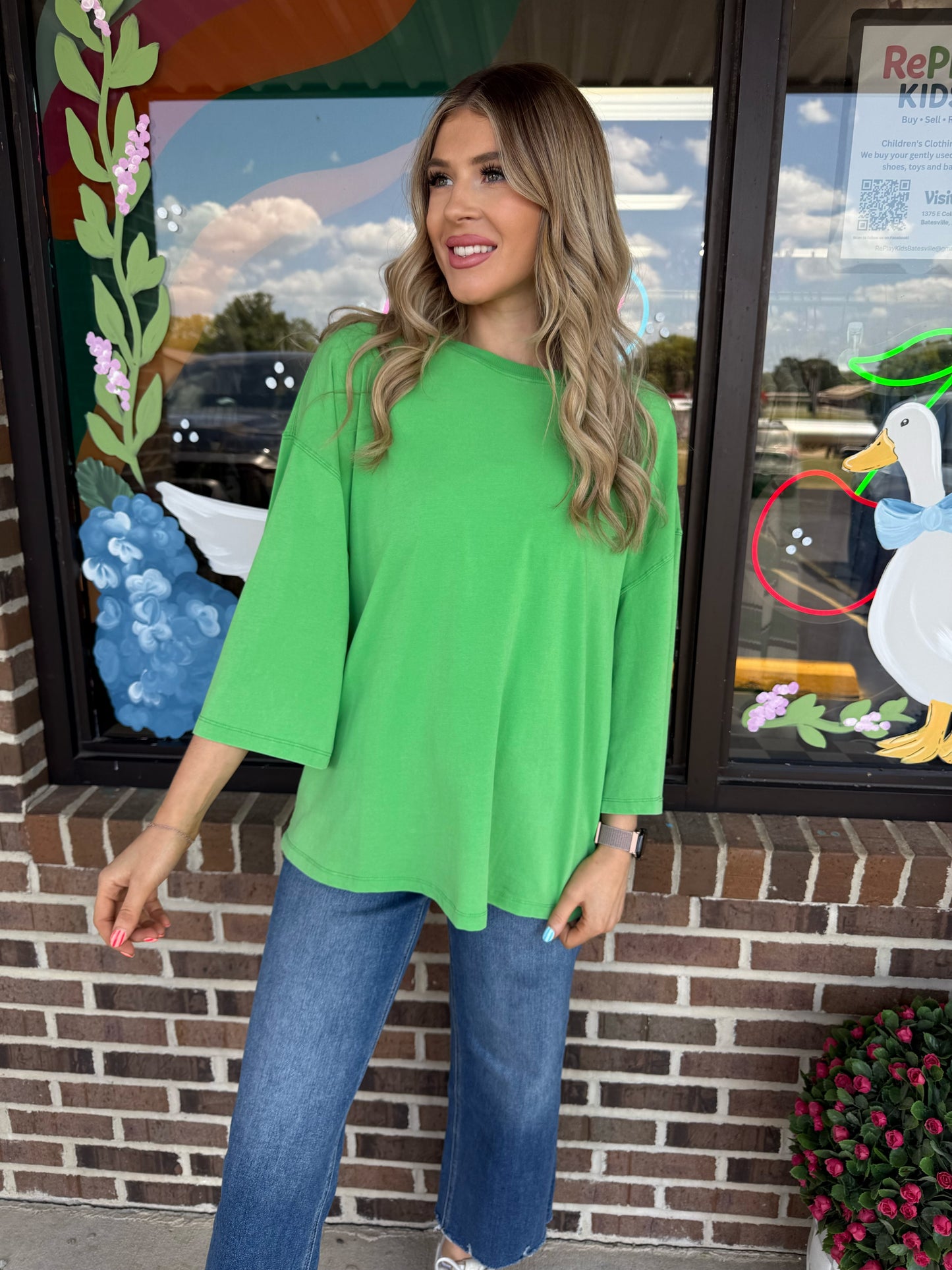 Color Pop Oversized Cotton Tee