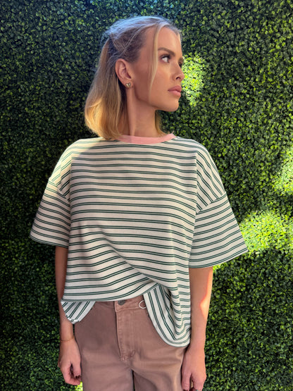 Lauren Striped Waffle Knit Top