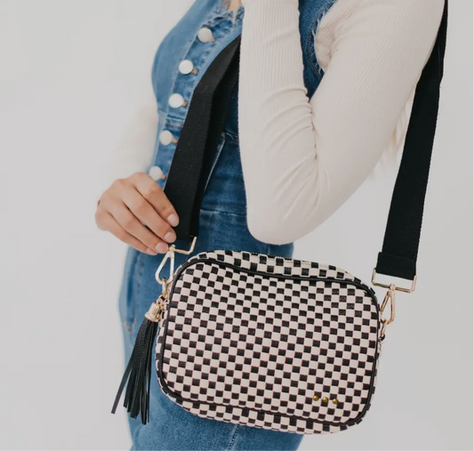 Courtney Checkered Square Crossbody Bag