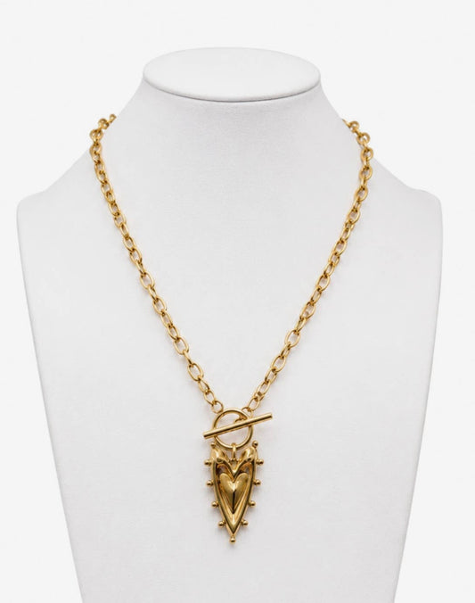 Goldie Heart Toggle Necklace