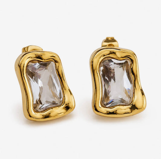 Gold Funky Prism Earrings