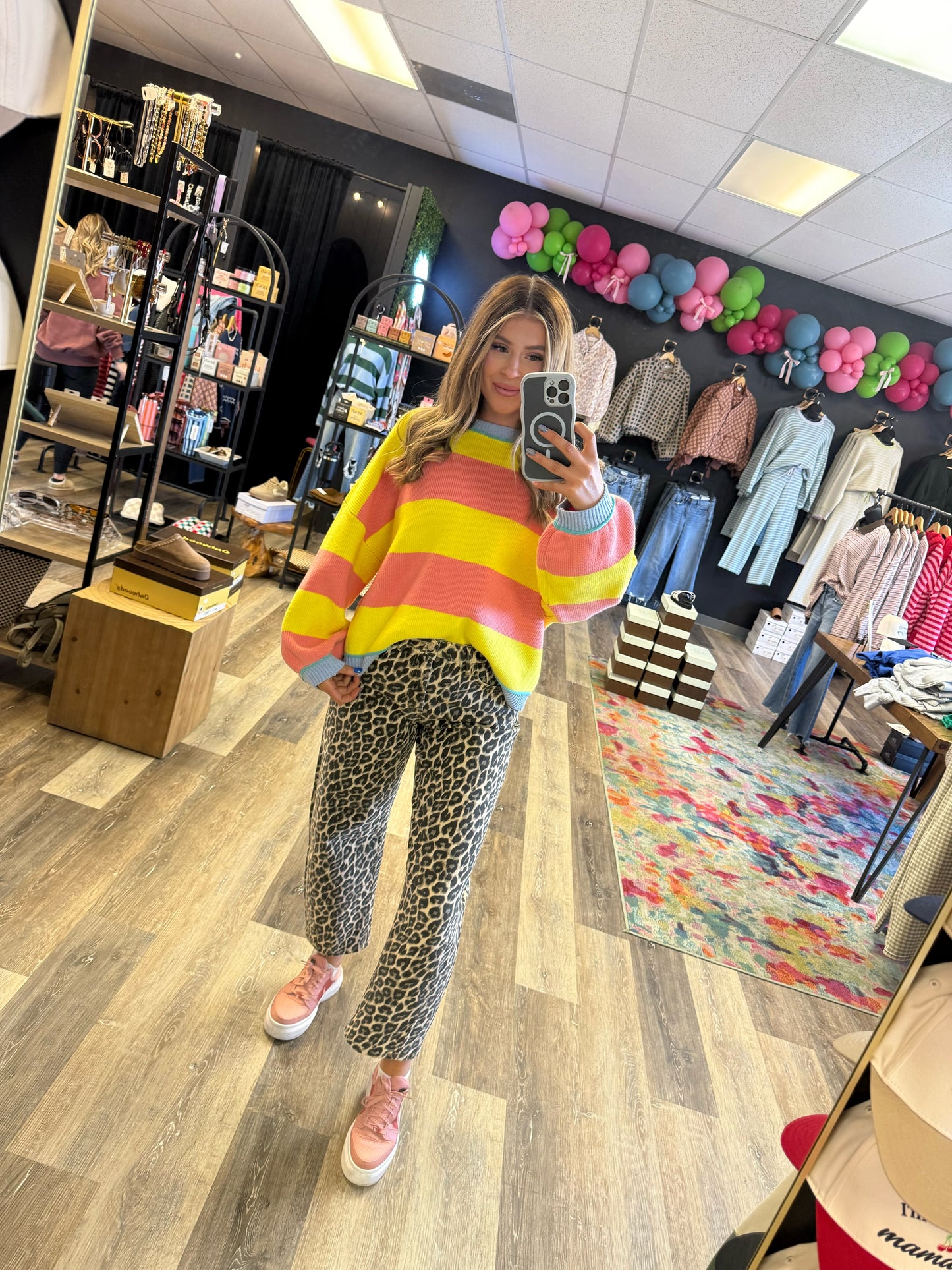 Sunburst Striped Crewneck Sweater