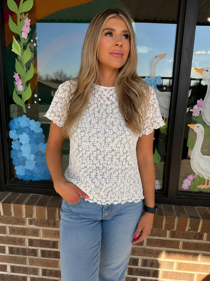 Sweet and Sheer Floral Lace Top