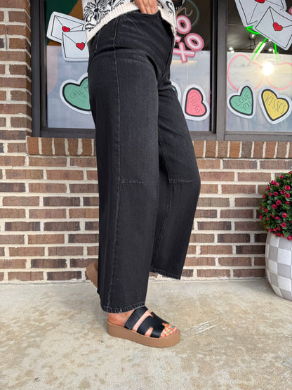 Joni Wide Leg Black Denim