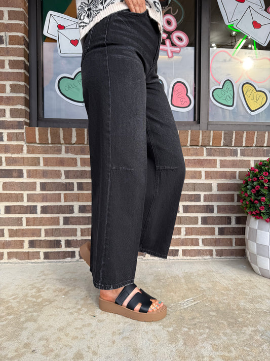 Joni Wide Leg Black Denim