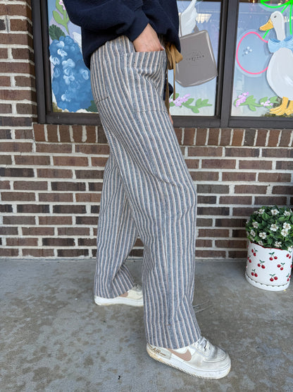 Shay Striped Wide Leg Drawstring Pants