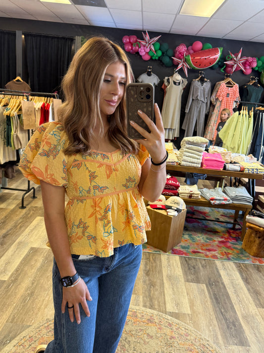 Faith Floral Peplum Top
