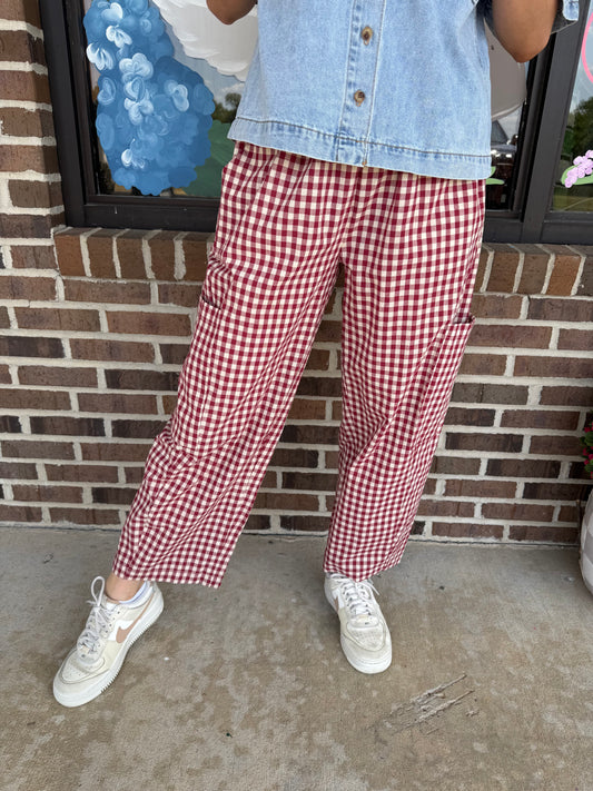 Cherry Plaid Pants