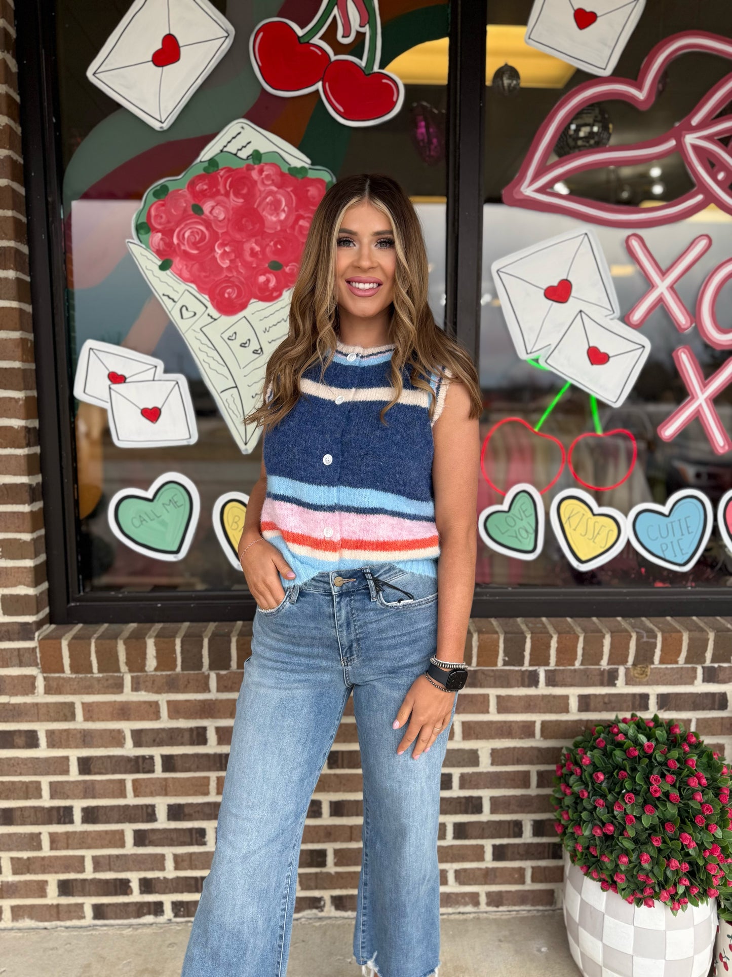 Cloud Stripe Sweater Vest