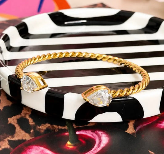Twisted Diamond Cuff Bracelet